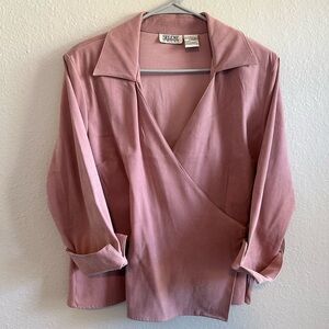 🌟 Pink Sweater with wrap around and tie | Selene Sport | Size L